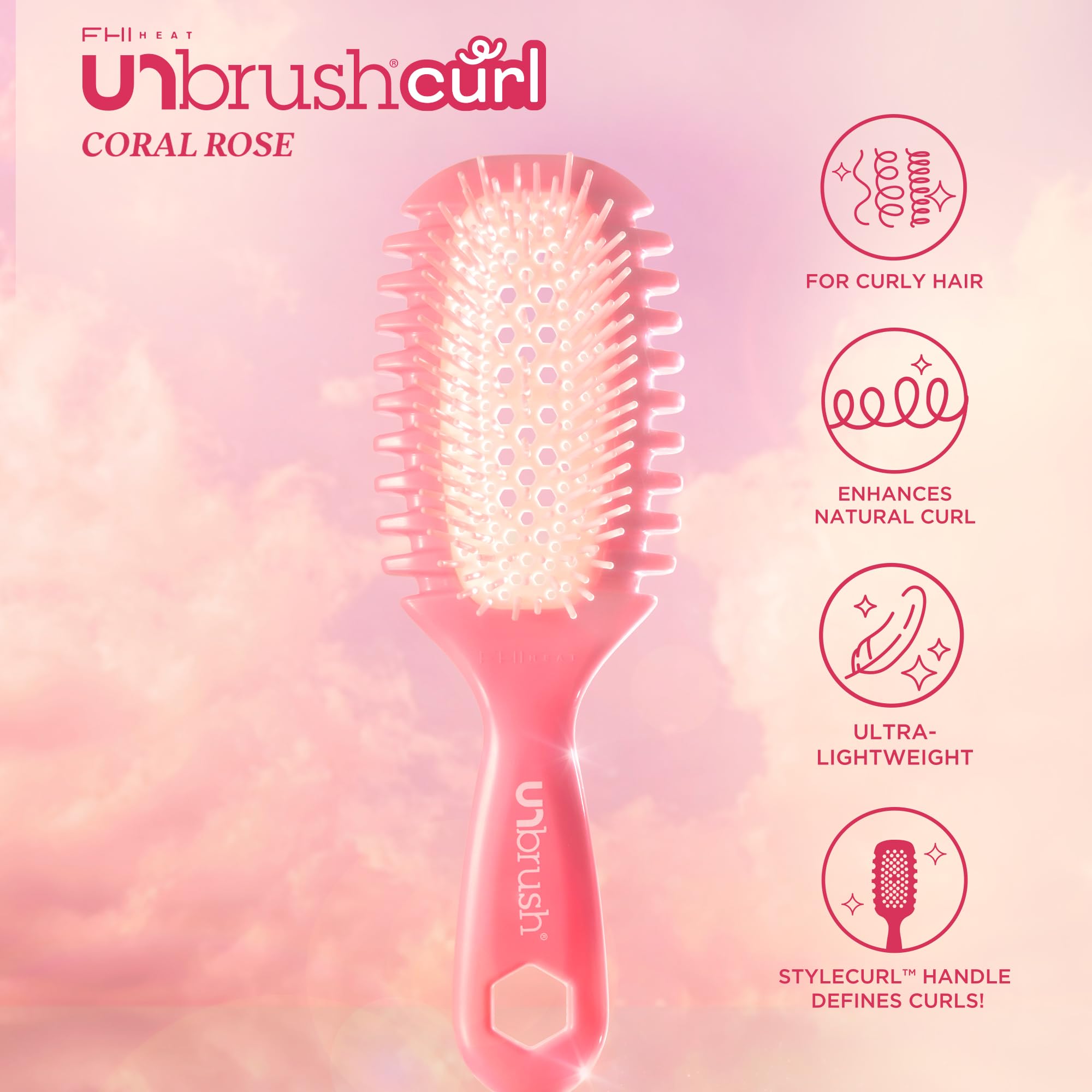 FHI Heat UNbrush Curl in hand demonstrating lightweight 1.5 oz comfort