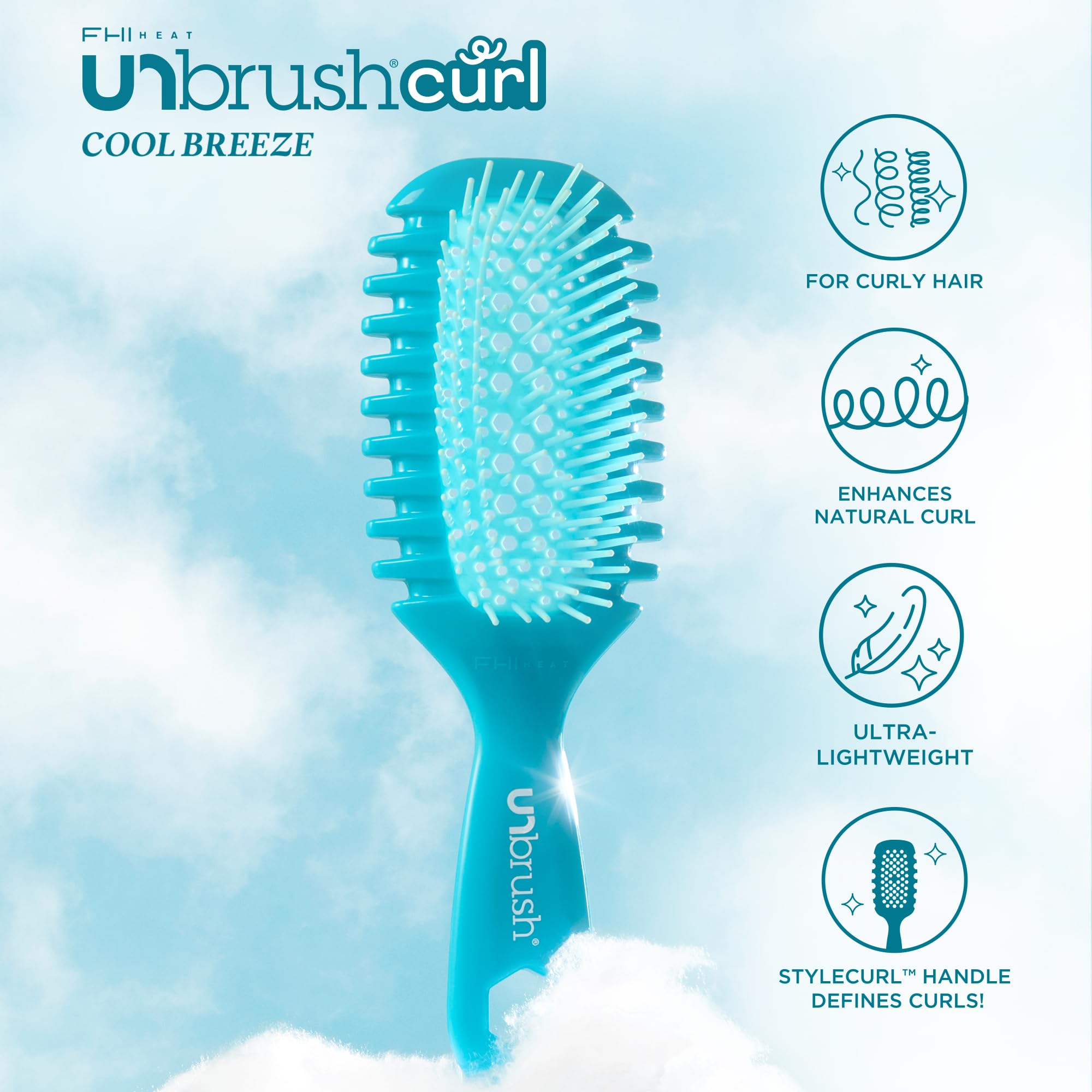 FHI Heat brush used on wet curly hair to reduce breakage during detangling
