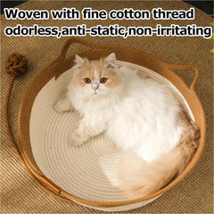 FHKPET close-up of woven cotton rope texture highlighting natural tactile nesting benefit