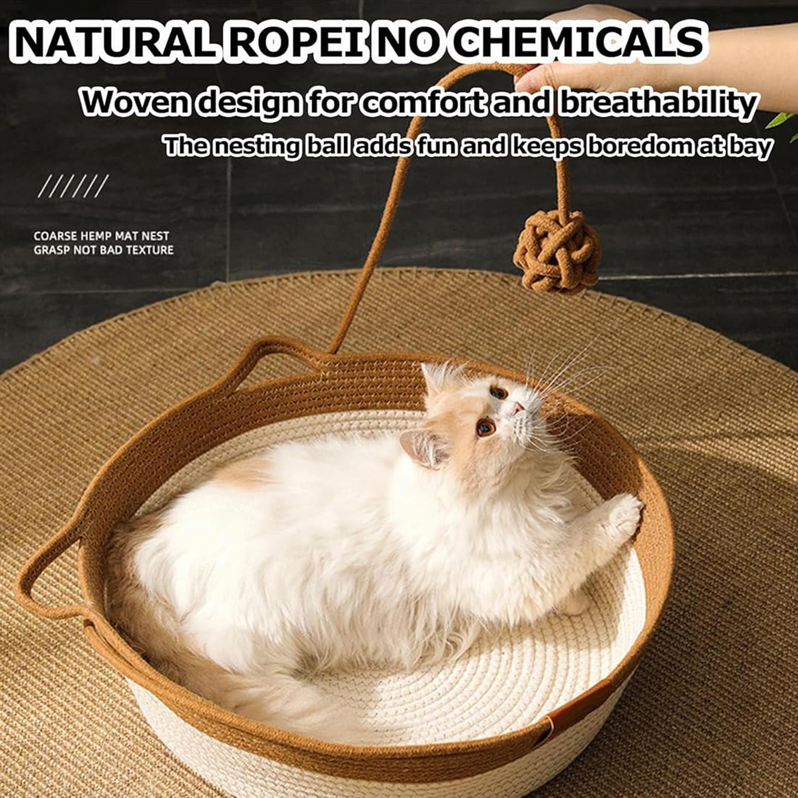 FHKPET basket with removable cushion removed showing breathable summer surface comfort