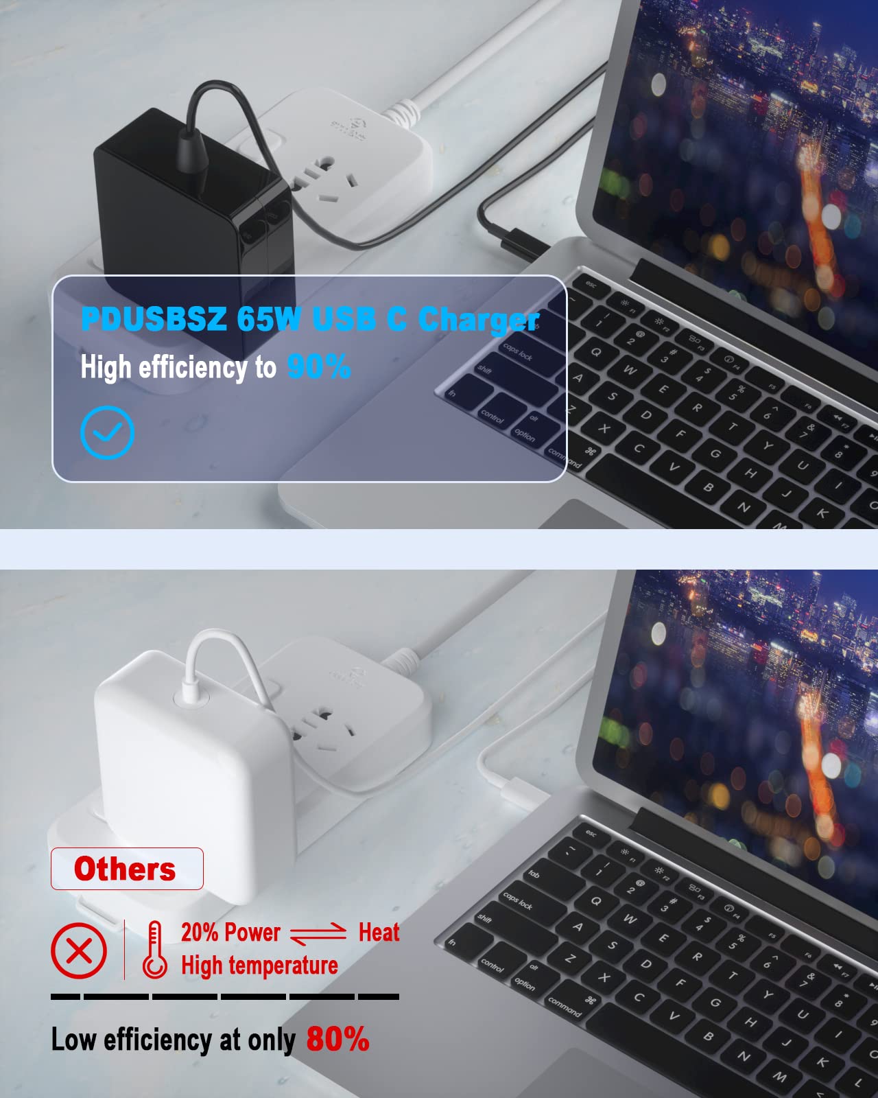 Fiattigear side view with folded plug demonstrating travel-friendly portability
