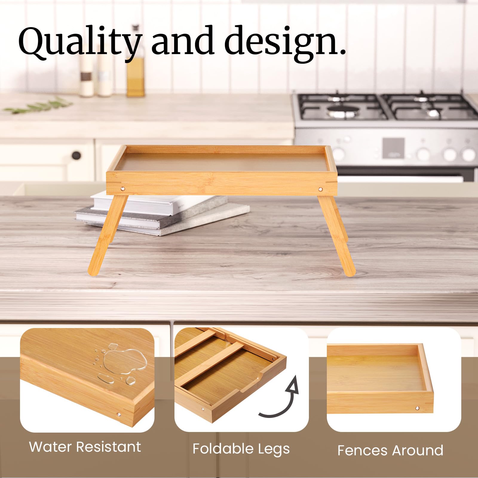 Fibogollo closeup smooth surface highlighting polished bamboo for easy cleaning