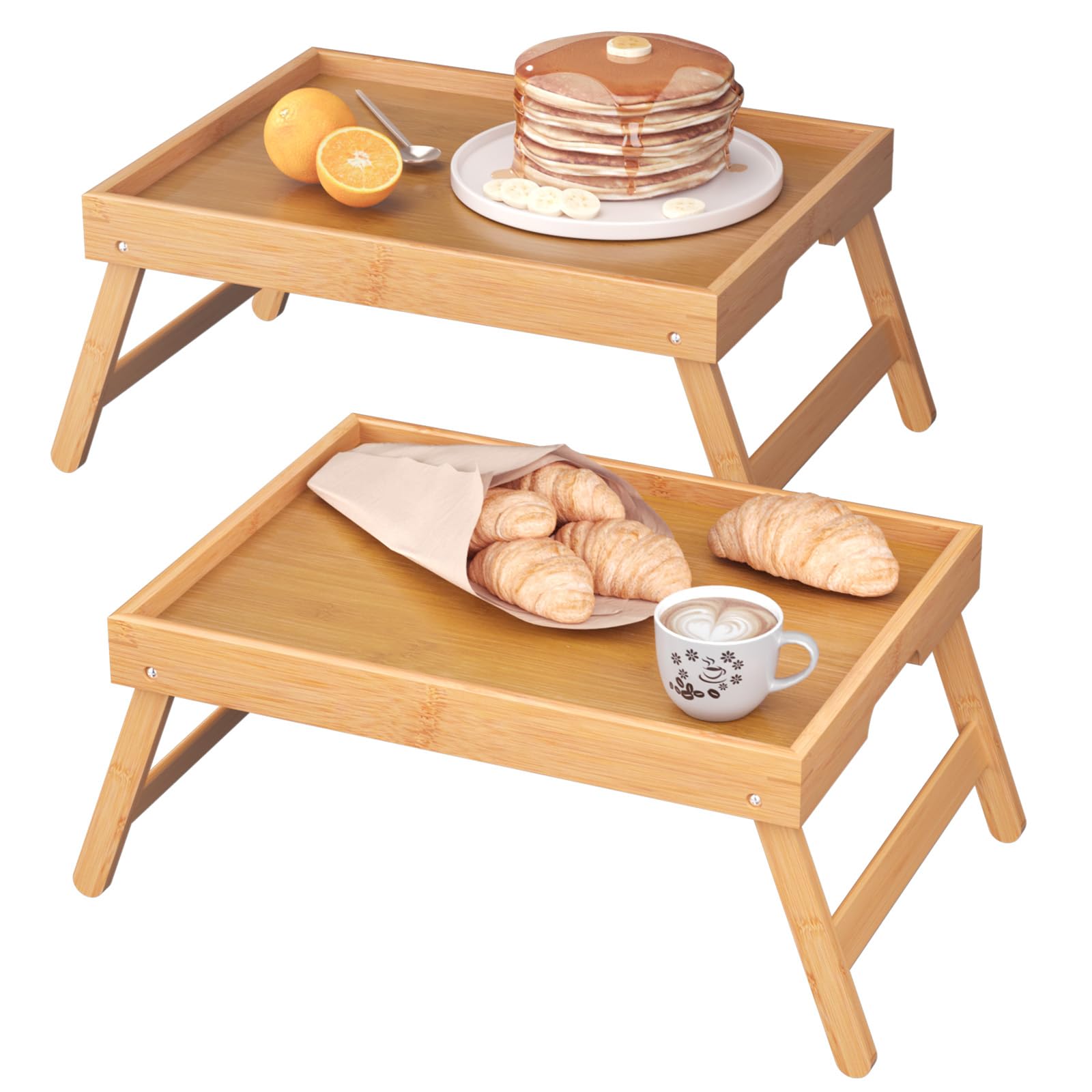 Fibogollo front view bamboo tray showing natural finish and sturdy build for elegant serving