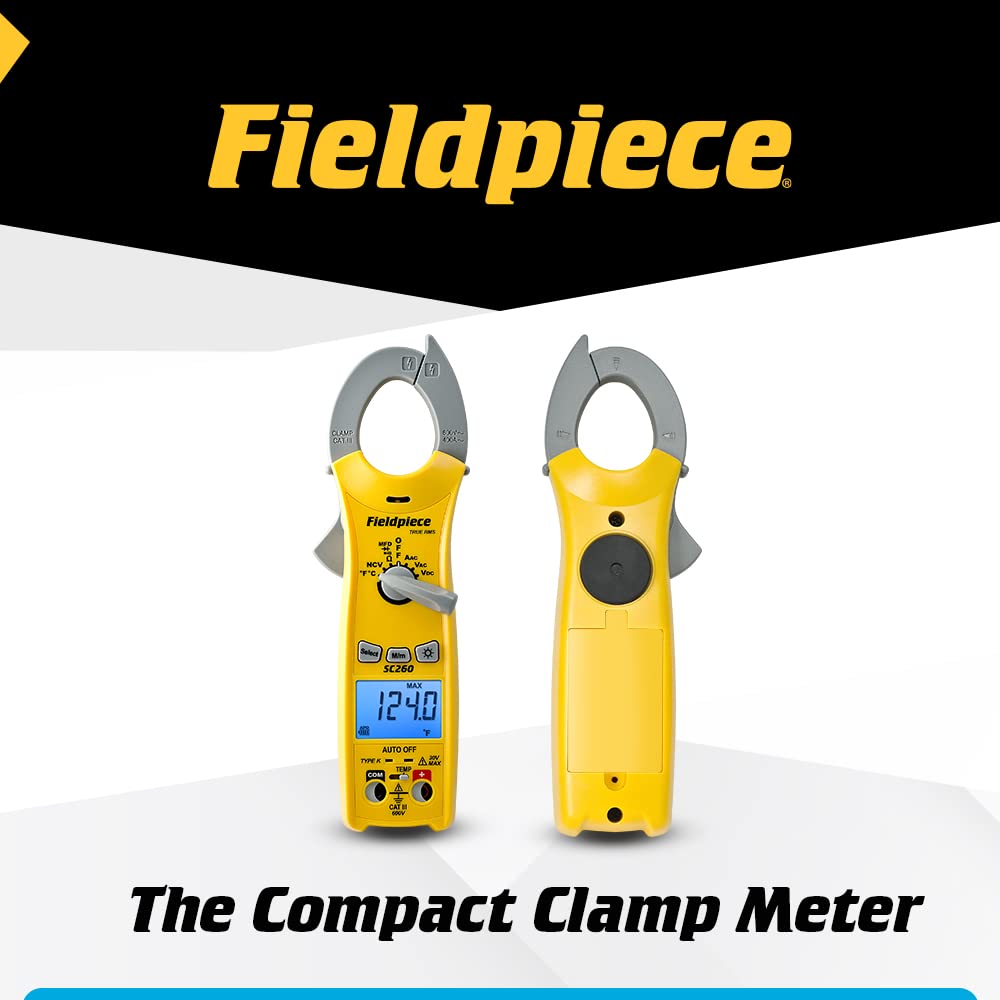 Fieldpiece SC260 next to ruler for scale demonstrating compact portable size