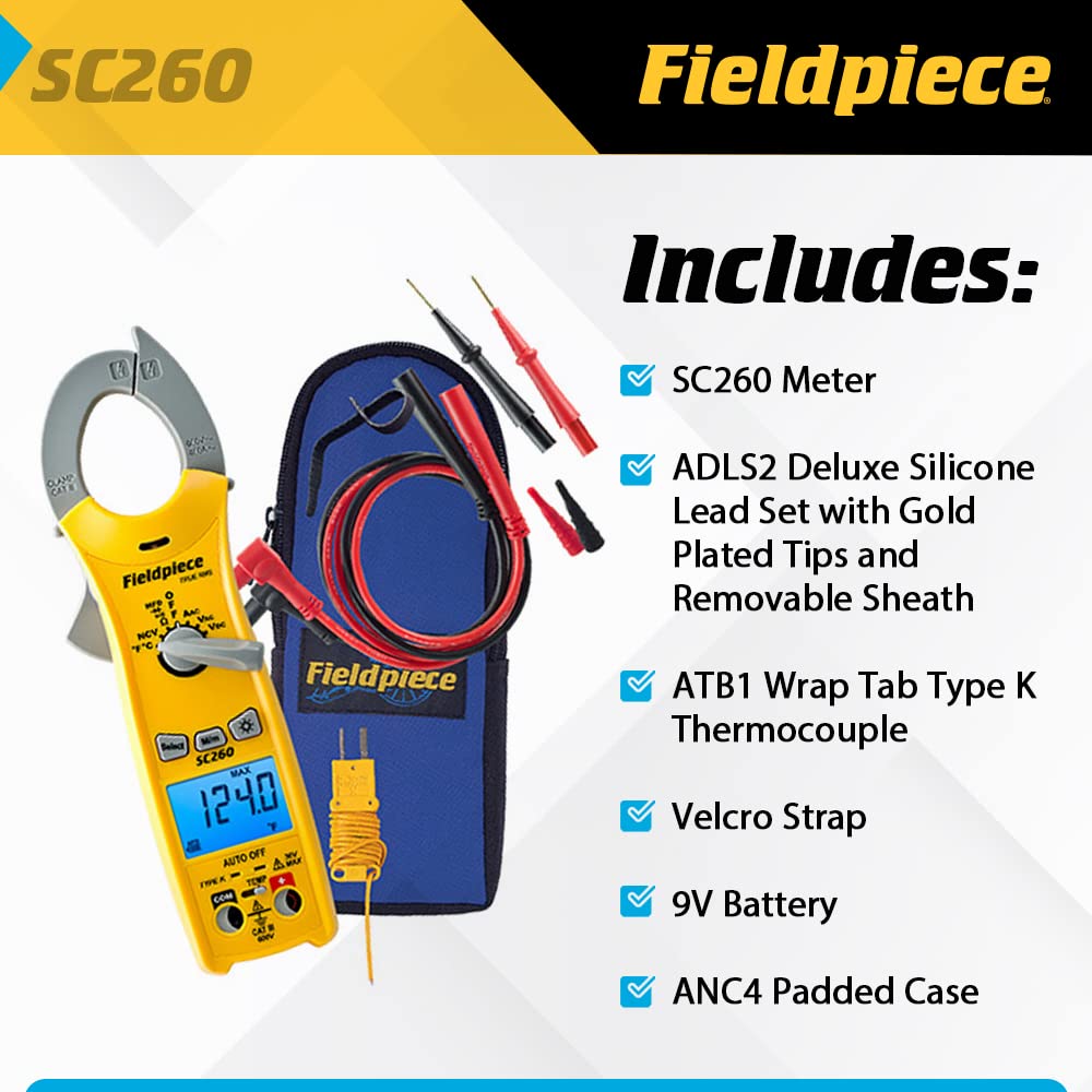 Fieldpiece SC260 temperature probe in use showing fast temperature verification