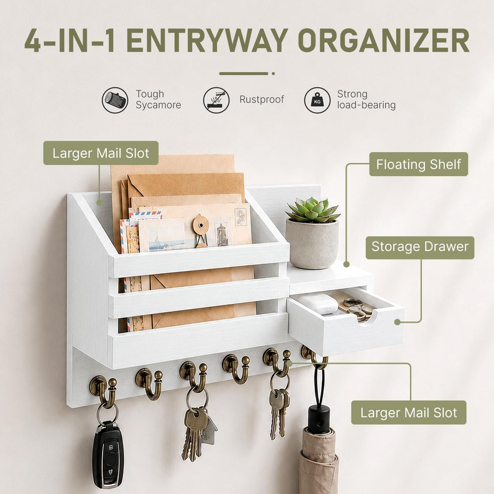FifthQuarter organizer shown next to keys and envelopes to demonstrate its compact scale
