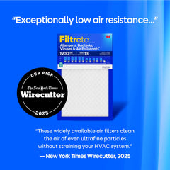 Filtrete filter edge showing 1-inch thickness for easy HVAC slot fit