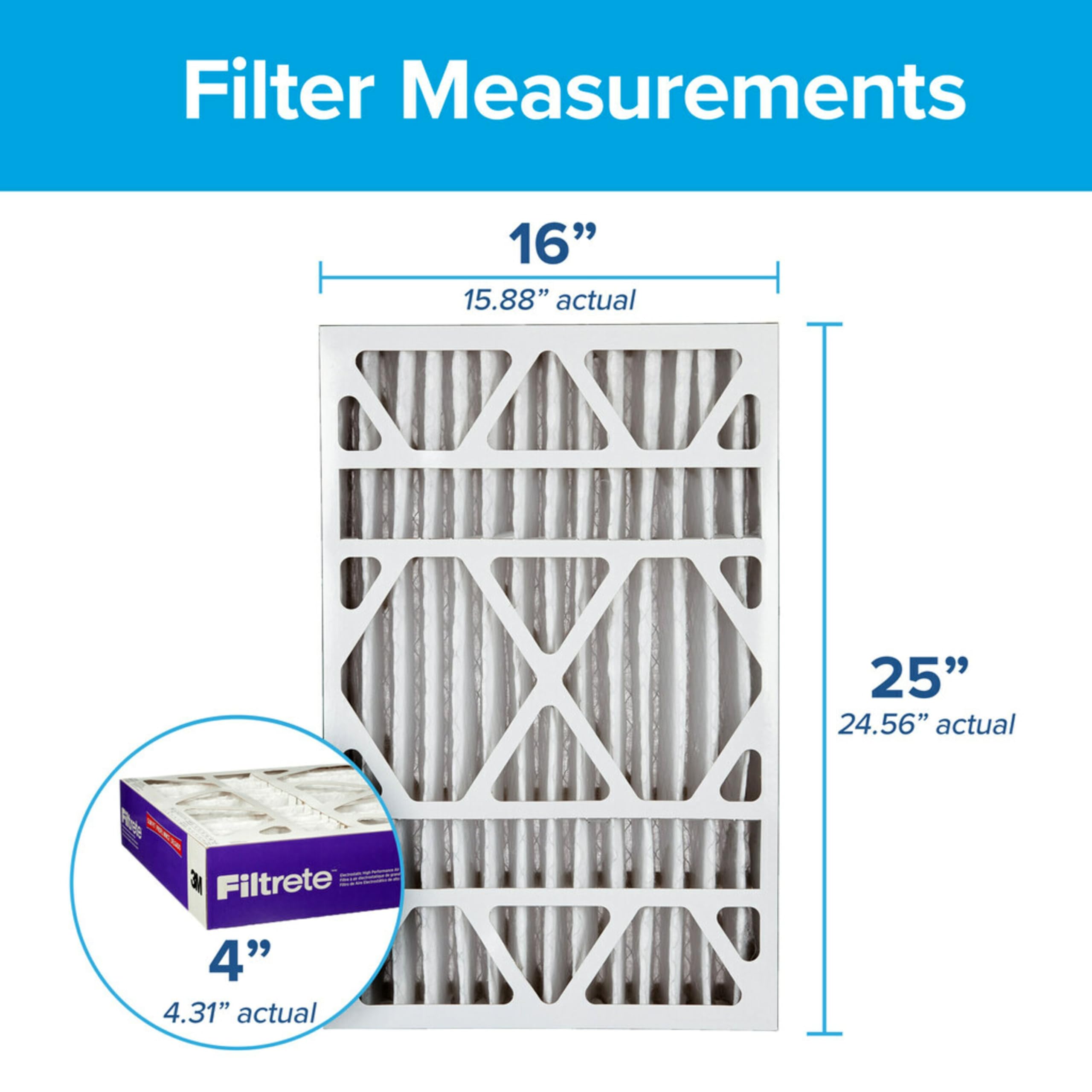 Filtrete close-up of pleated filter media showing improved particle capture