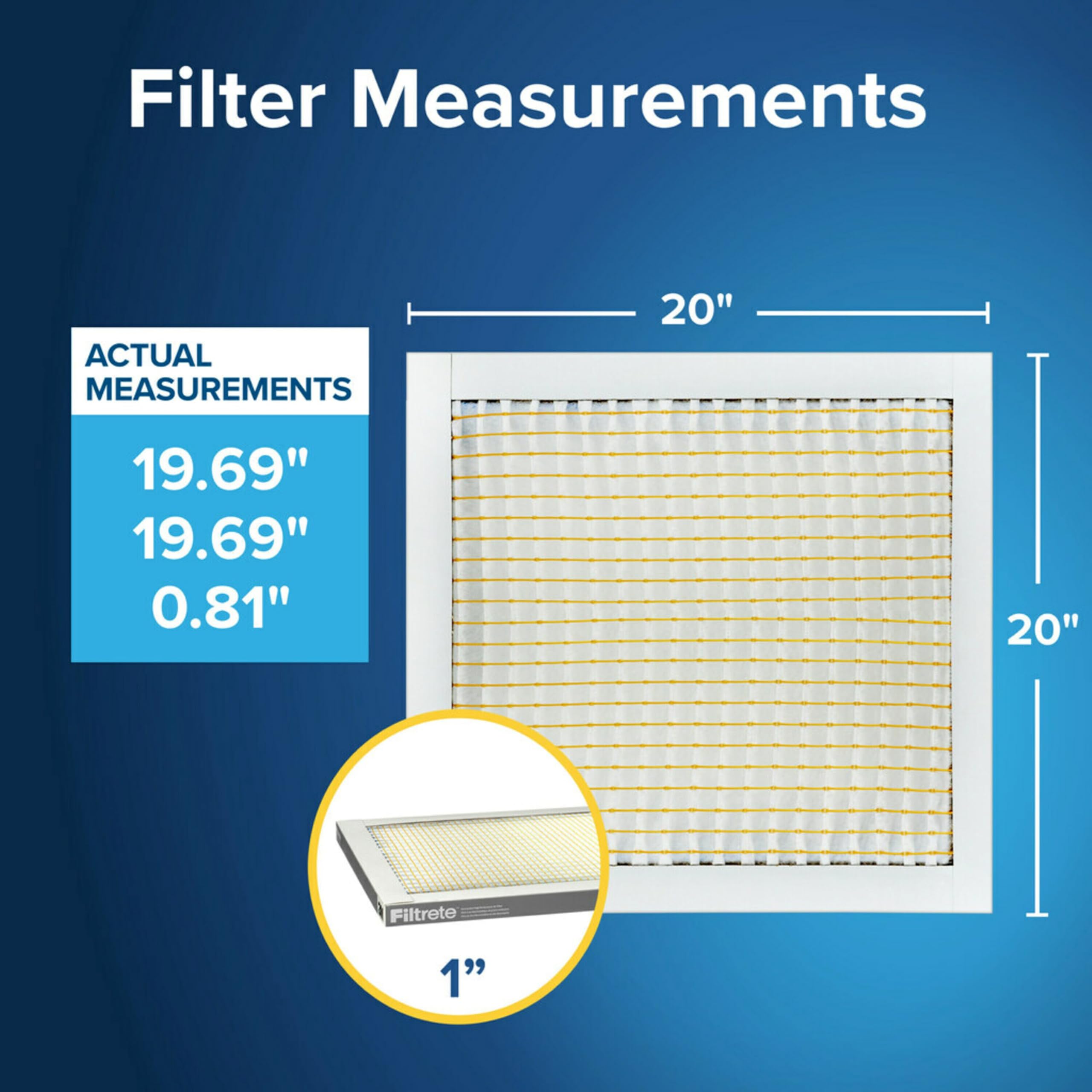 Filtrete close-up of filter edge showing durable frame and easier replacement