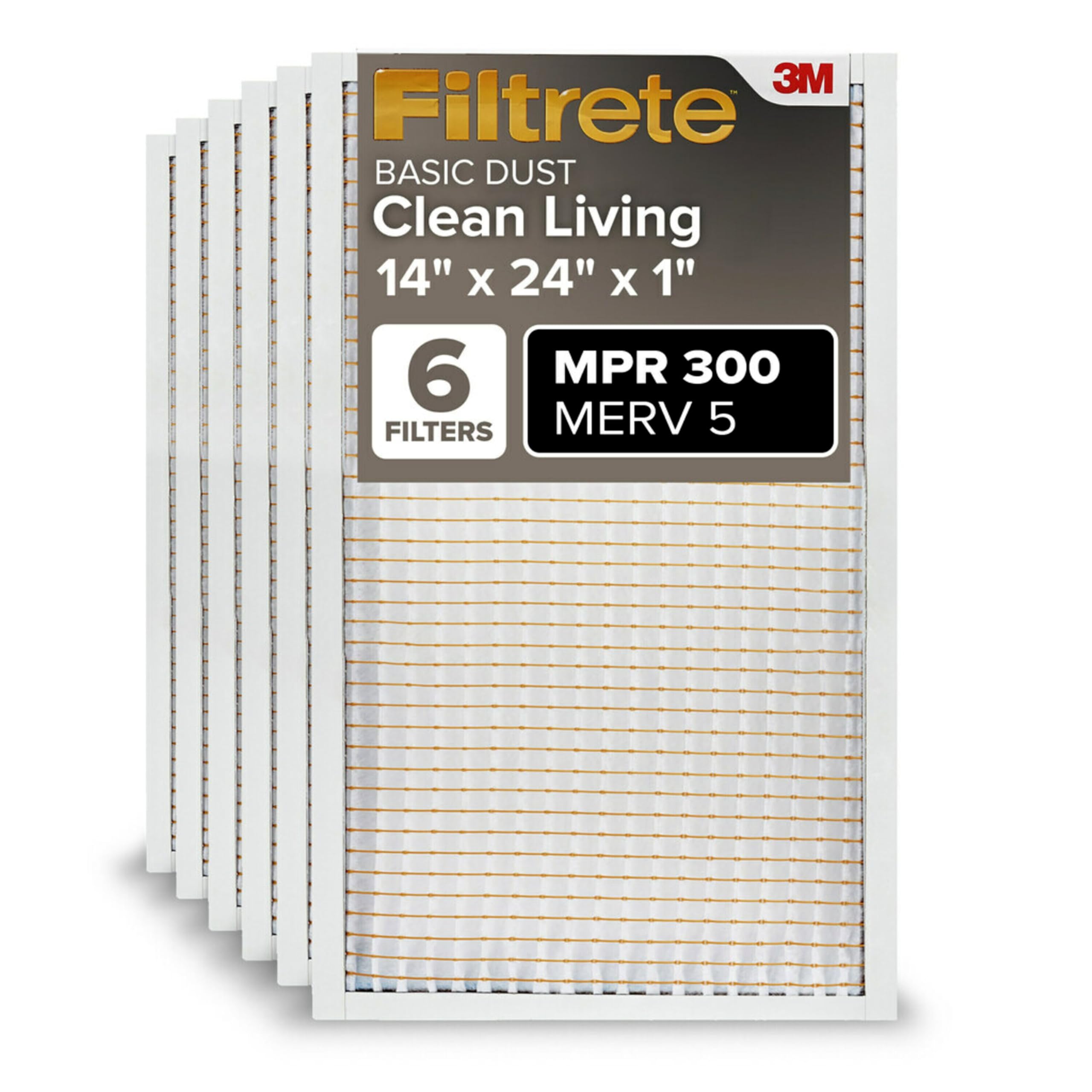 Filtrete front packaging 14x24x1 showing product and pack count benefit: easy storage