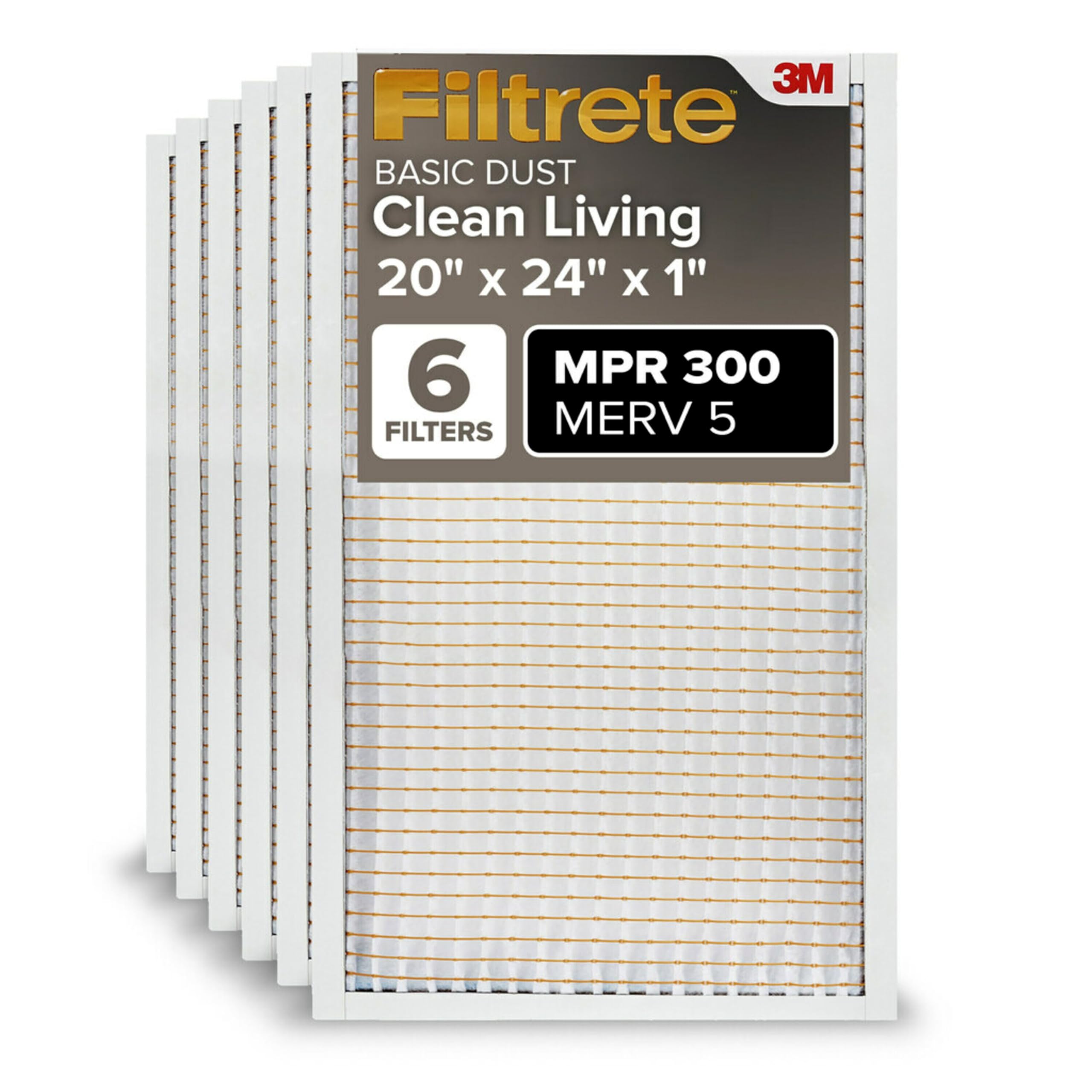 Filtrete front packaging showing six-pack and size, brand for easy replacement