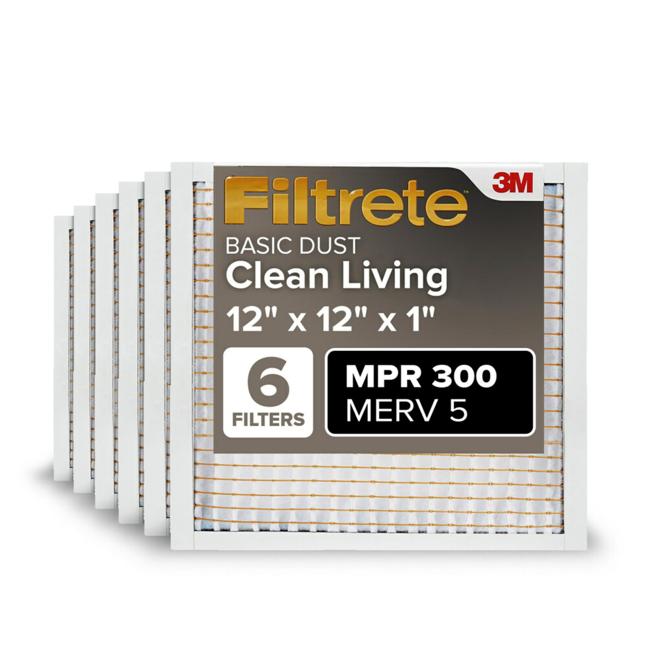 Filtrete front packaging showing 6-pack and benefits for cleaner home air