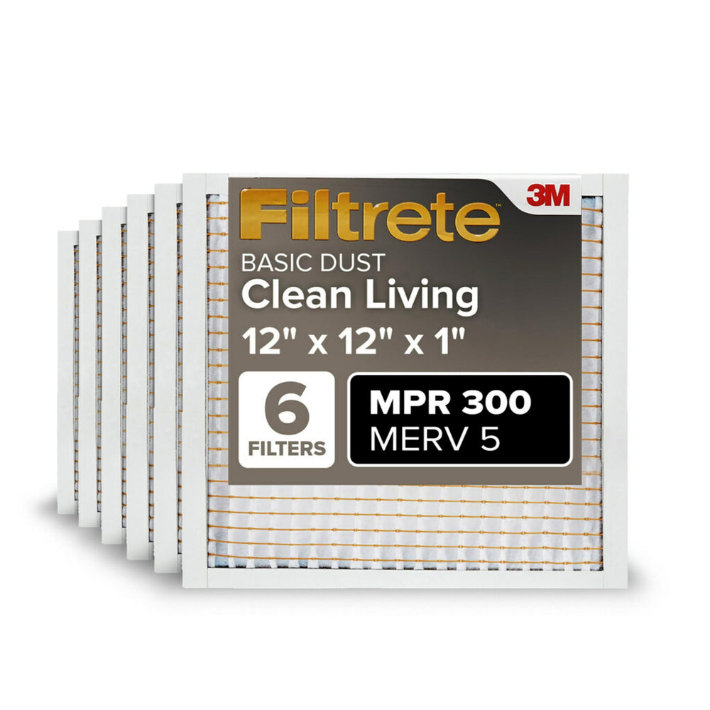Filtrete front packaging showing 6-pack and benefits for cleaner home air