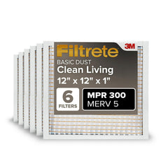 Filtrete front packaging showing 6-pack and benefits for cleaner home air