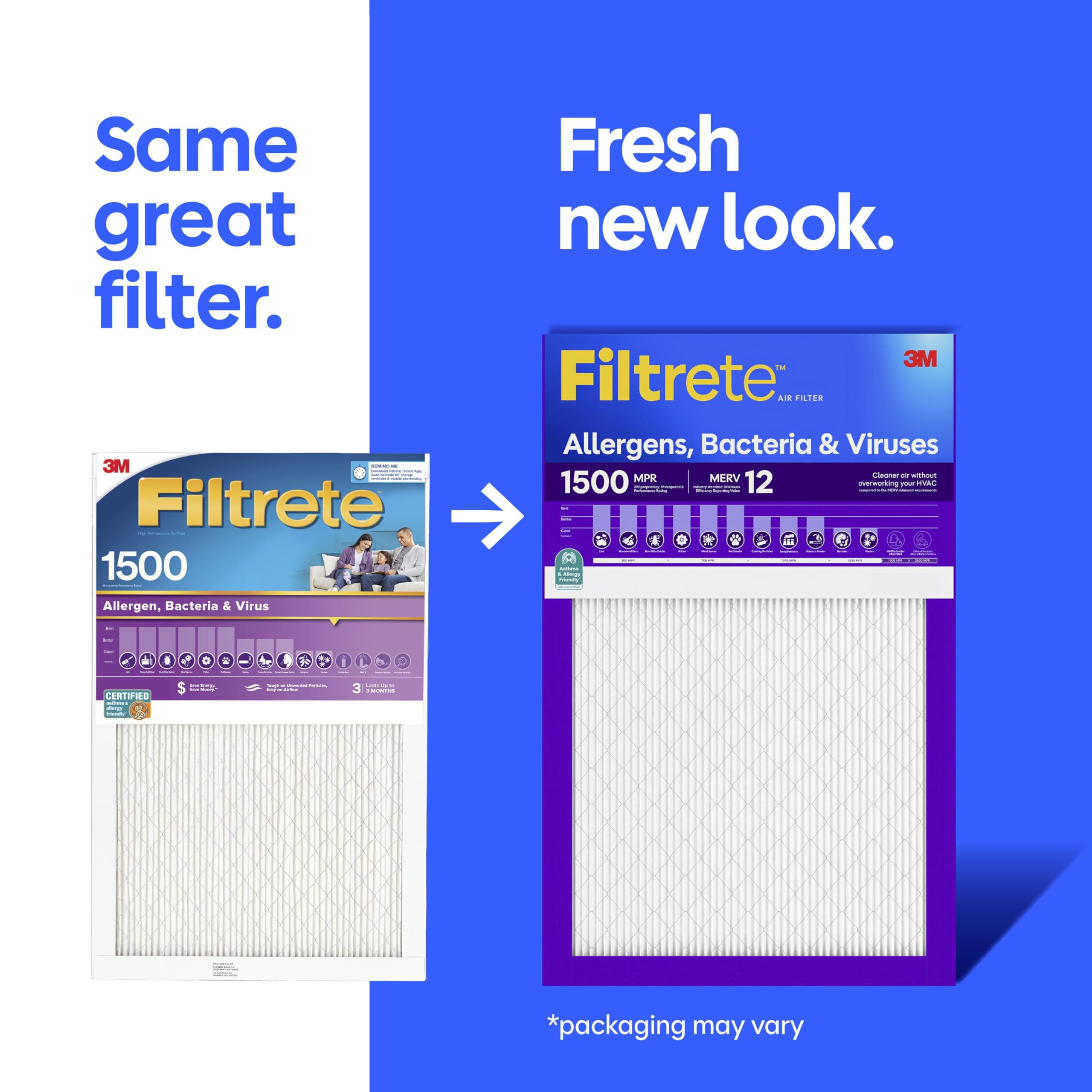 Filtrete pleat close-up revealing dense fibers to trap fine particles for improved air