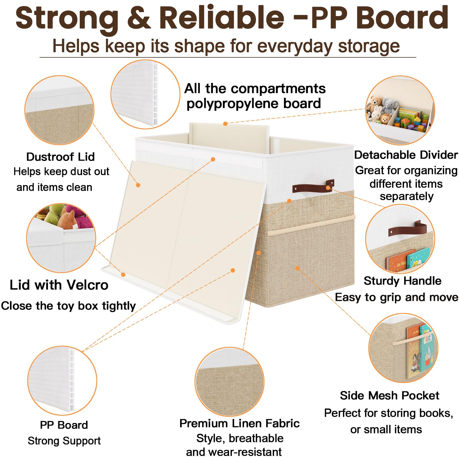 Fineonly lid and hinge detail highlighting dustproof closure benefit