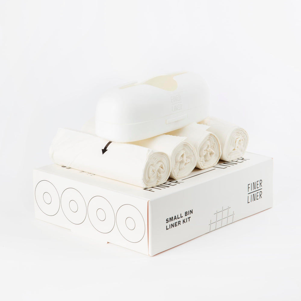 FINER LINER front packaging showing dispenser and four rolls for organized storage