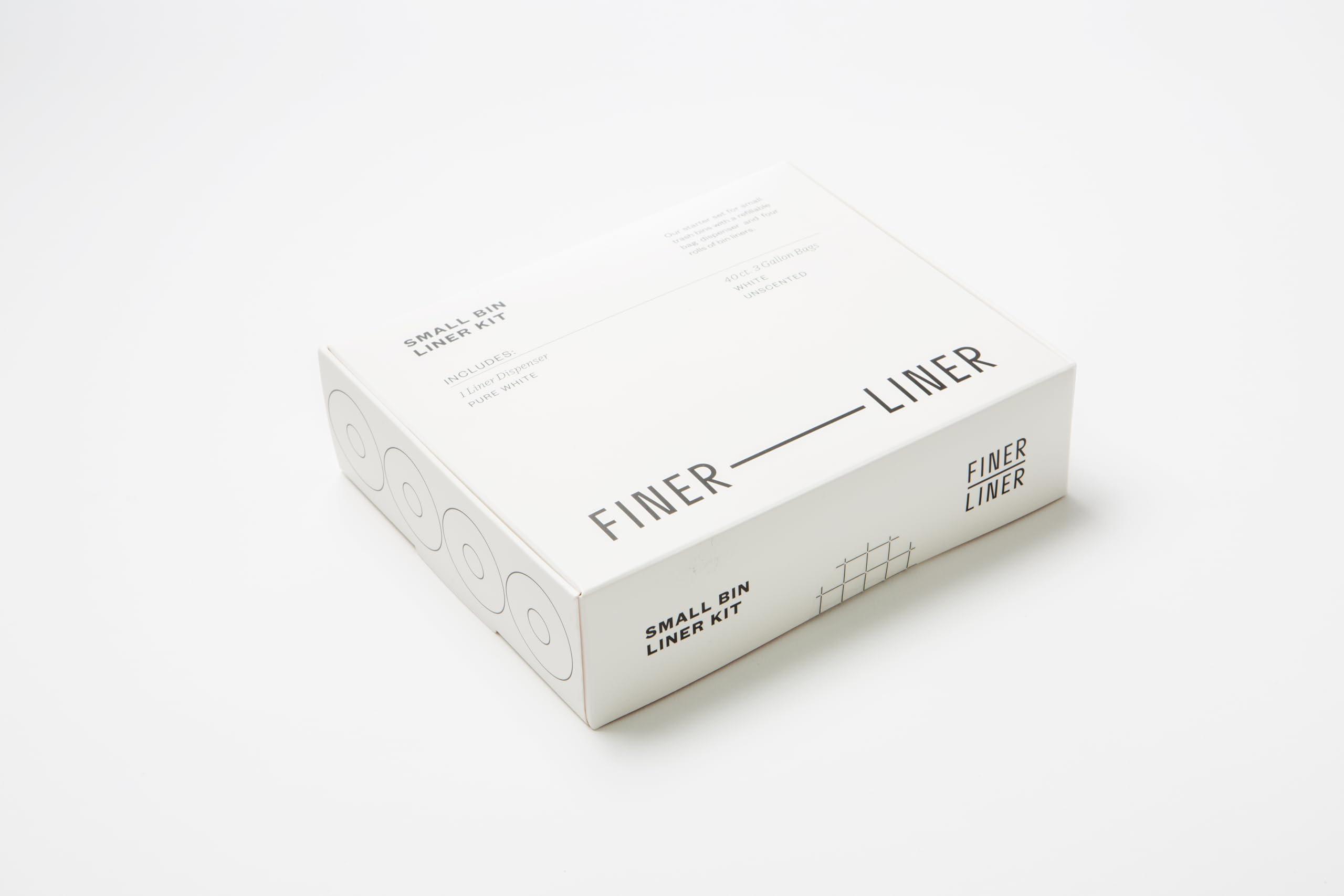 FINER LINER recyclable material label on dispenser emphasizing eco-friendly PET