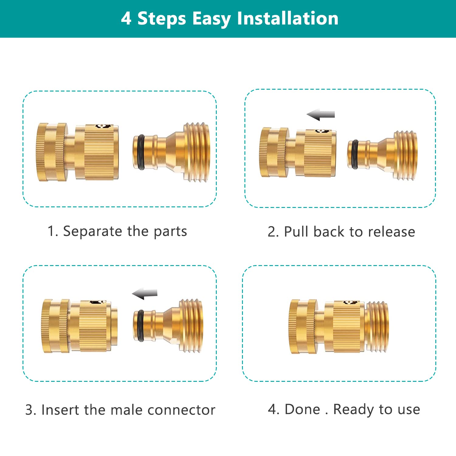 FINEST+ female swivel connector detail demonstrating easy swivel and anti-kink benefit
