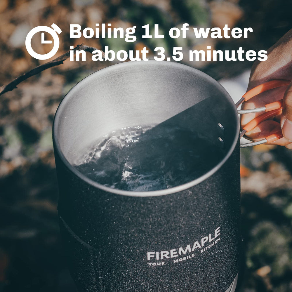 Fire-Maple stove in use boiling water fast to save fuel and time
