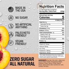 Fire Science Nutrition peach powder close-up showing fine texture and quick dissolve