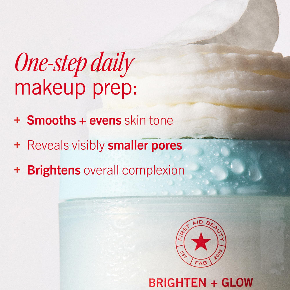 First Aid Beauty pad showing both smooth and bumpy dual-sided design benefit