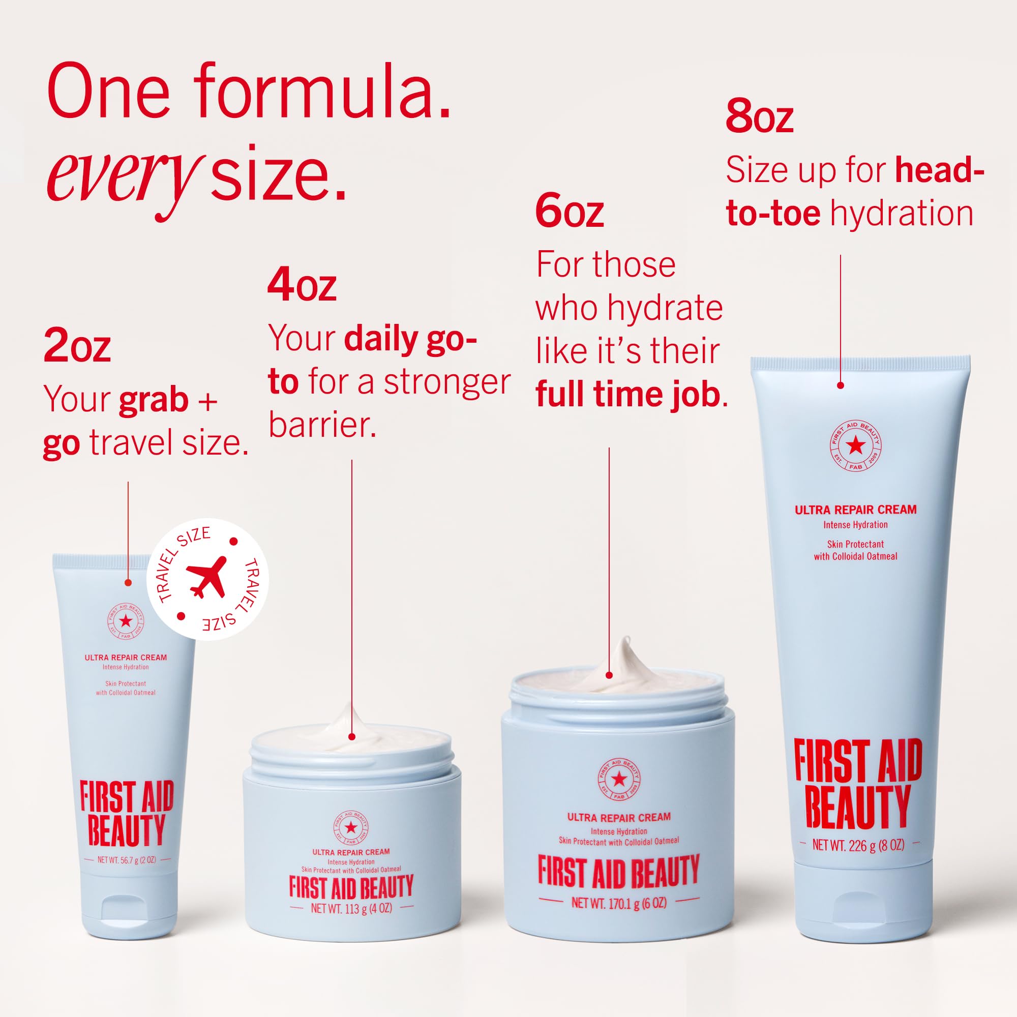 First Aid Beauty scoop of cream close-up demonstrating non-greasy texture