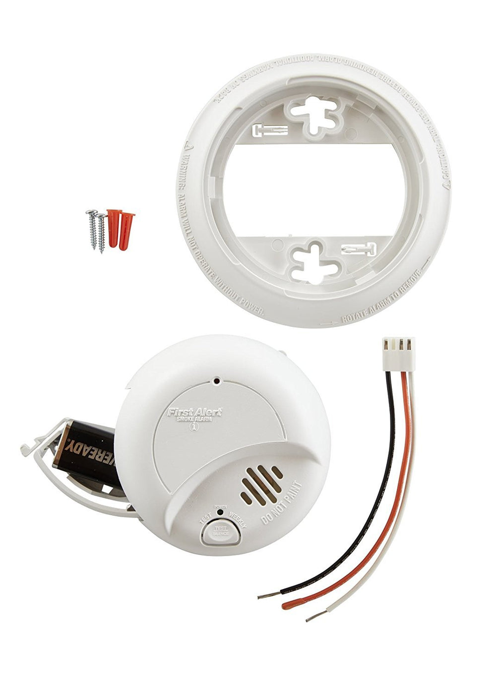 First Alert 9120B sensor close-up highlighting ionization chamber and reduced nuisance alarm design