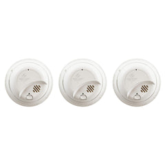 First Alert 9120B front view three-pack showing compact design and clear labeling for reliable protection
