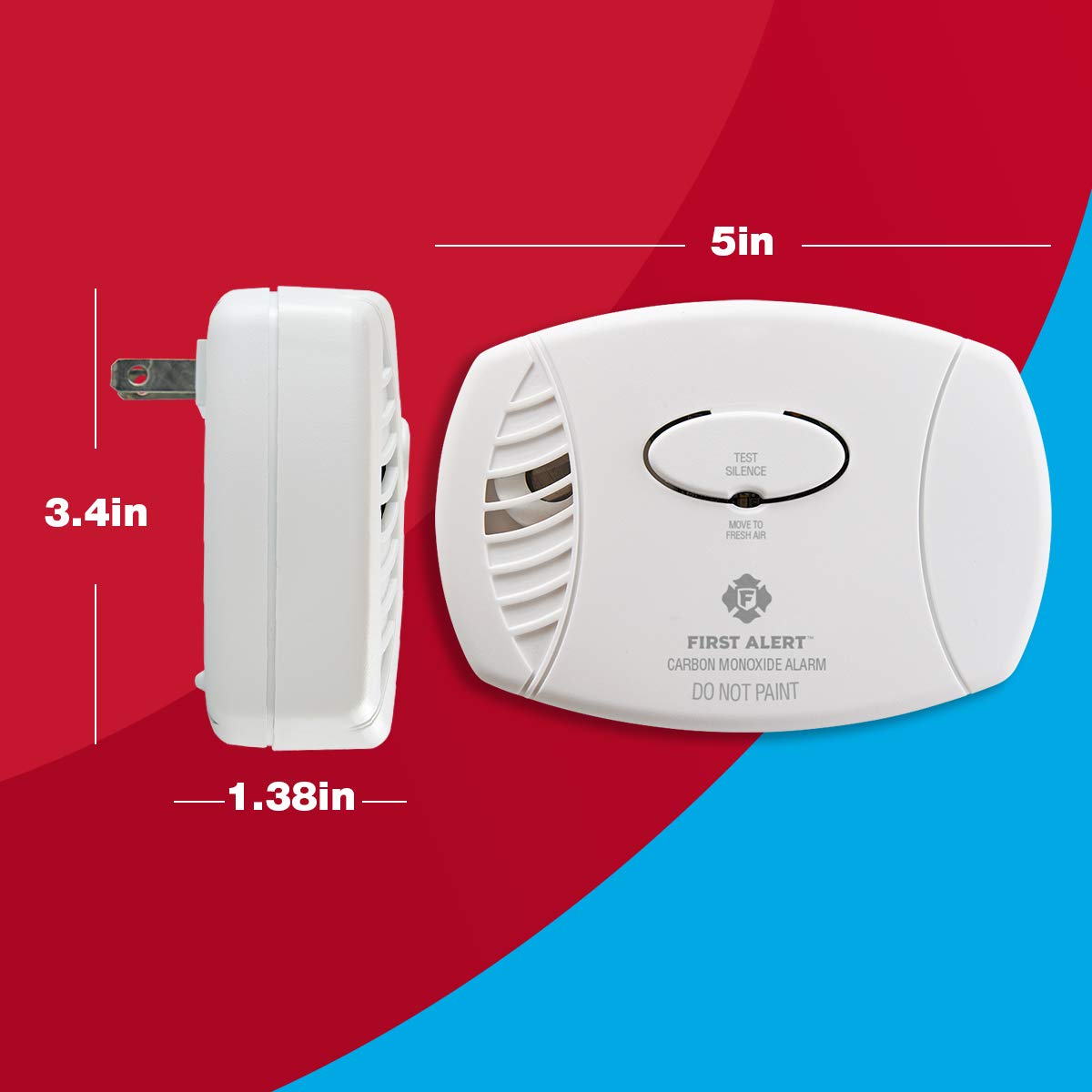First Alert CO605 near common kitchen items to show compact size and placement flexibility