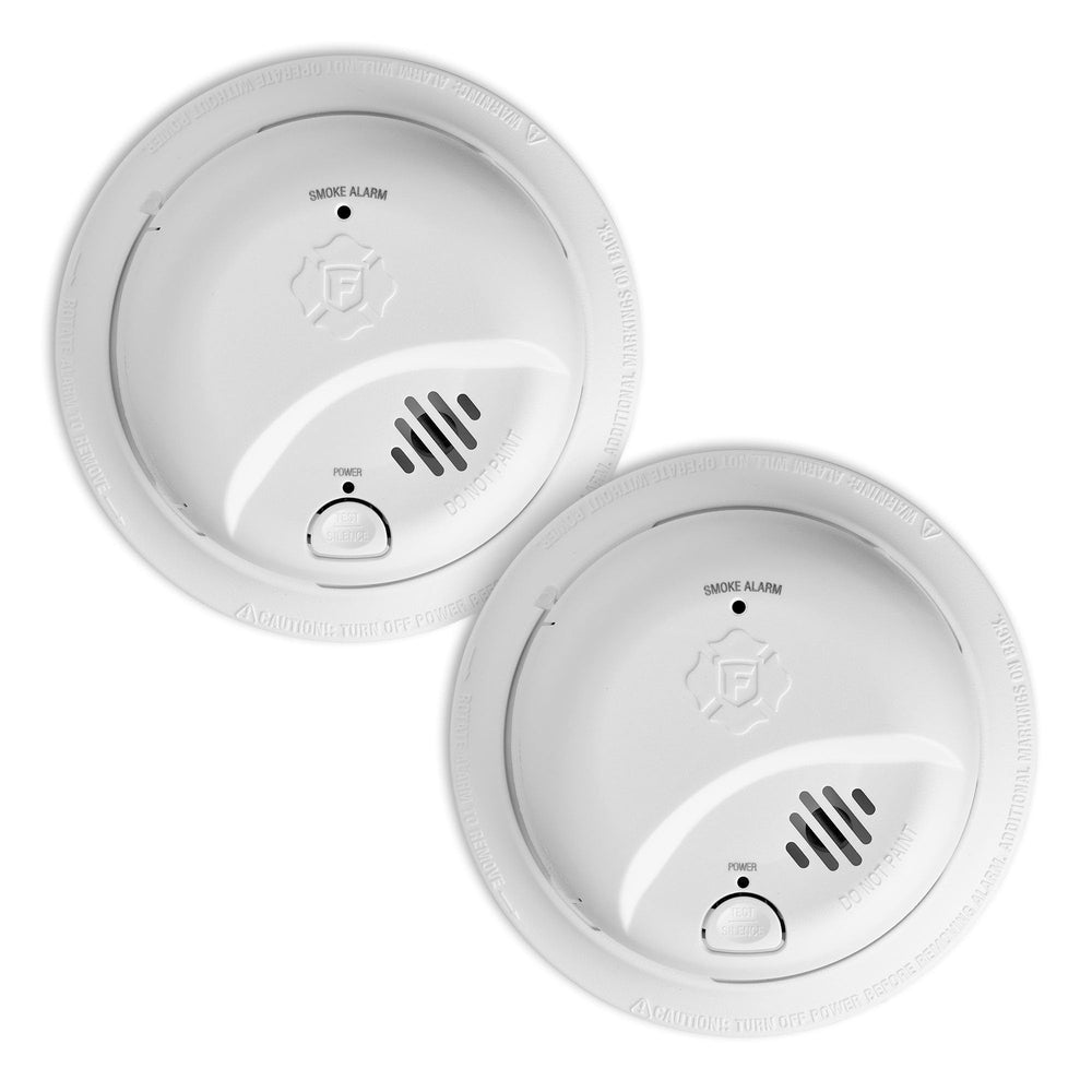 First Alert front view showing compact alarm design and easy installation benefit