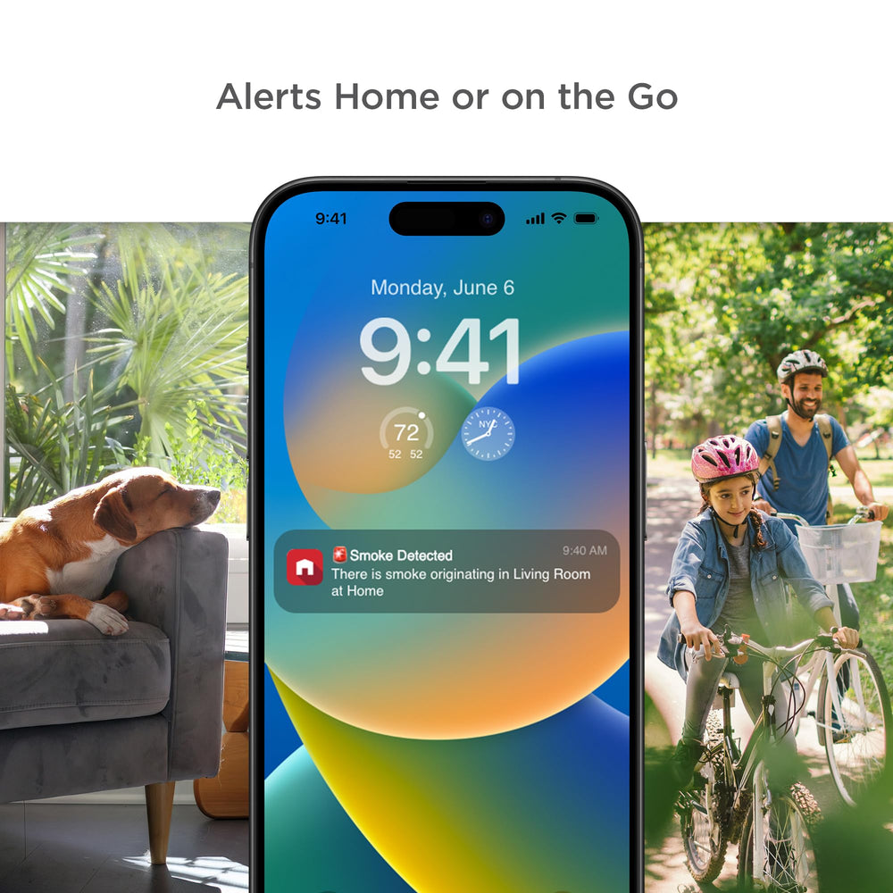 First Alert SC5 label and speaker showing voice Heads‑Up alerts for clear hazard info