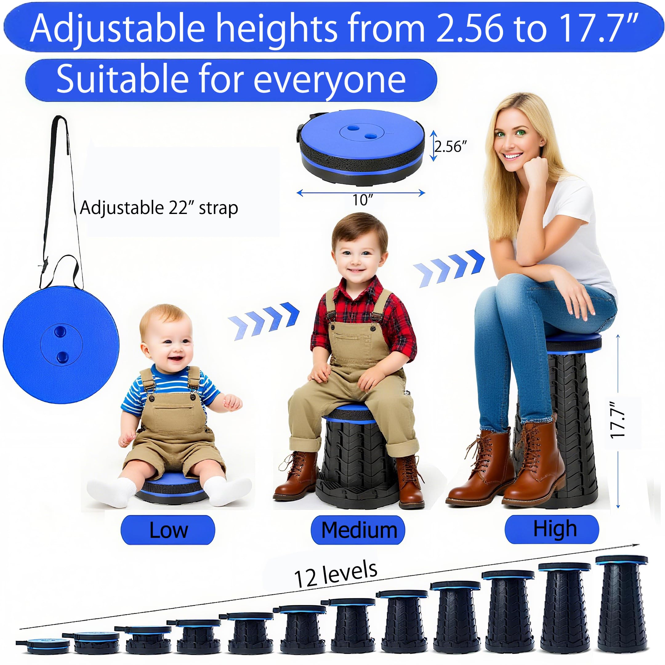 Fishboy stool folded compact in travel size for easy packing benefit