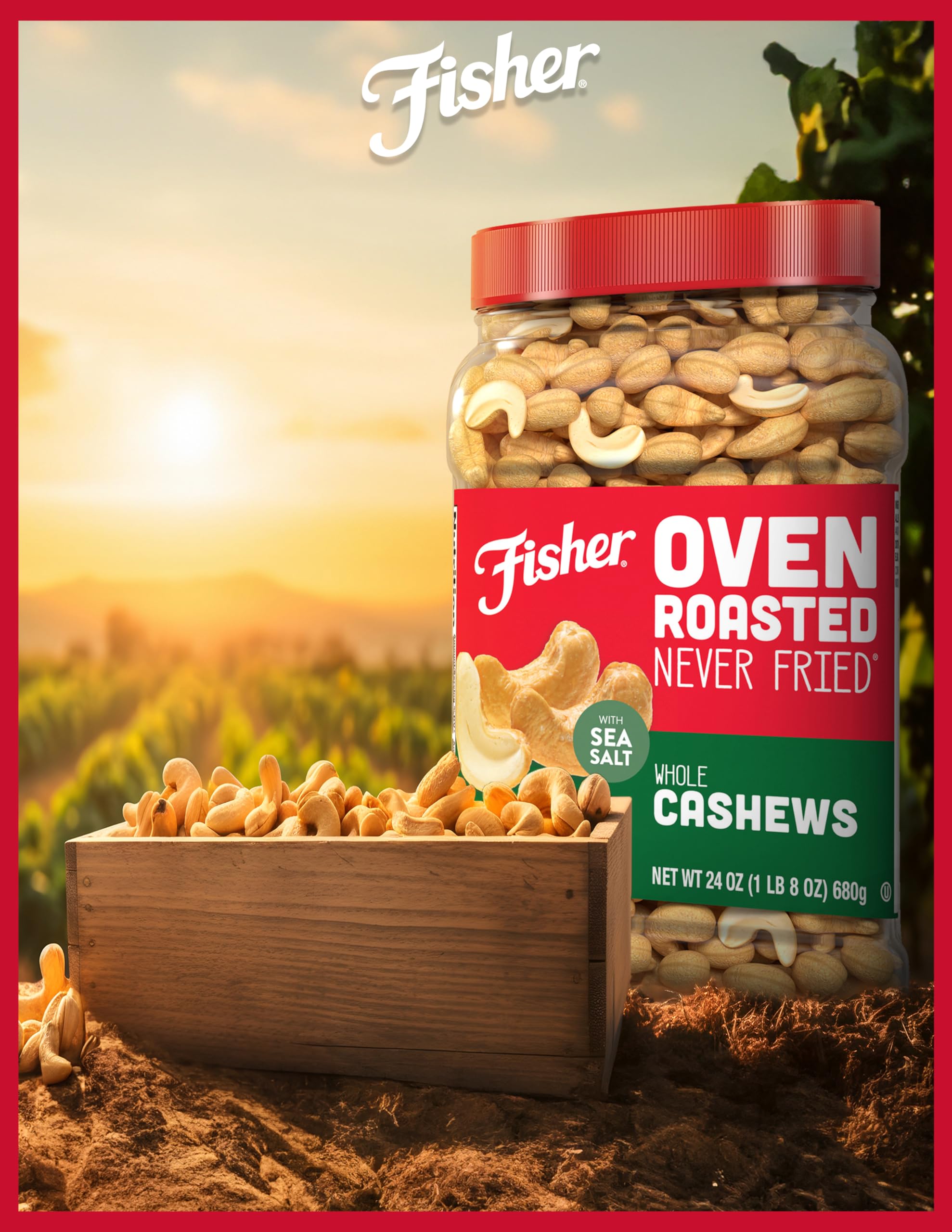 CHEF'S NATURALS cashews on spoon showing portion size and convenience benefit