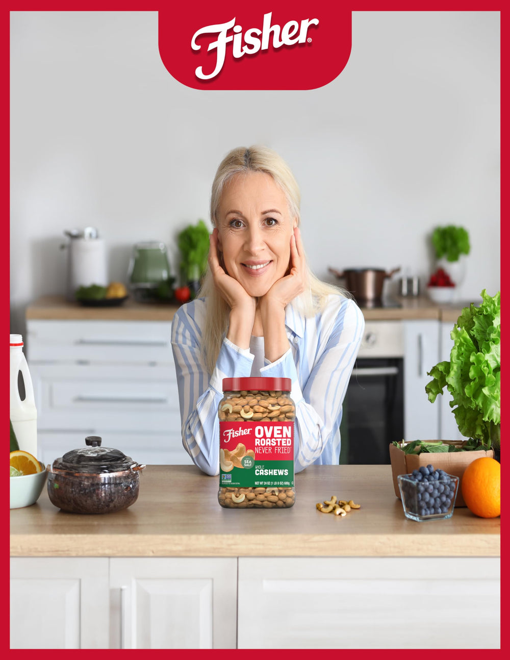 CHEF'S NATURALS label detail with non-GMO and sea salt benefit