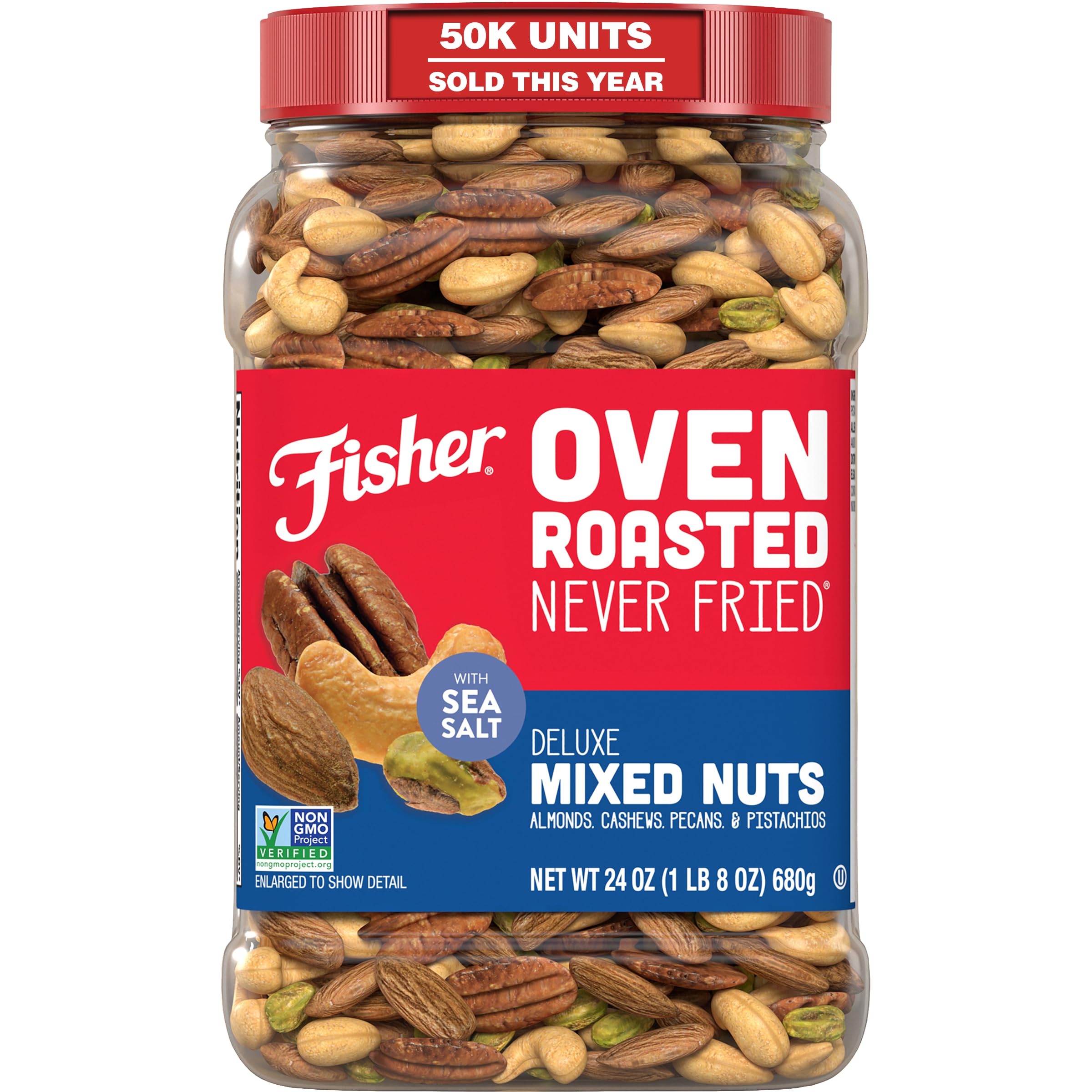 CHEF'S NATURALS Fisher front canister showing 24 ounce label and convenience