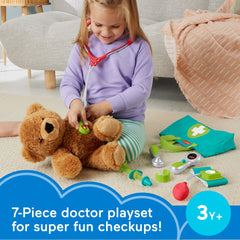 Fisher-Price stethoscope close-up for pretend listening to encourage imaginative care