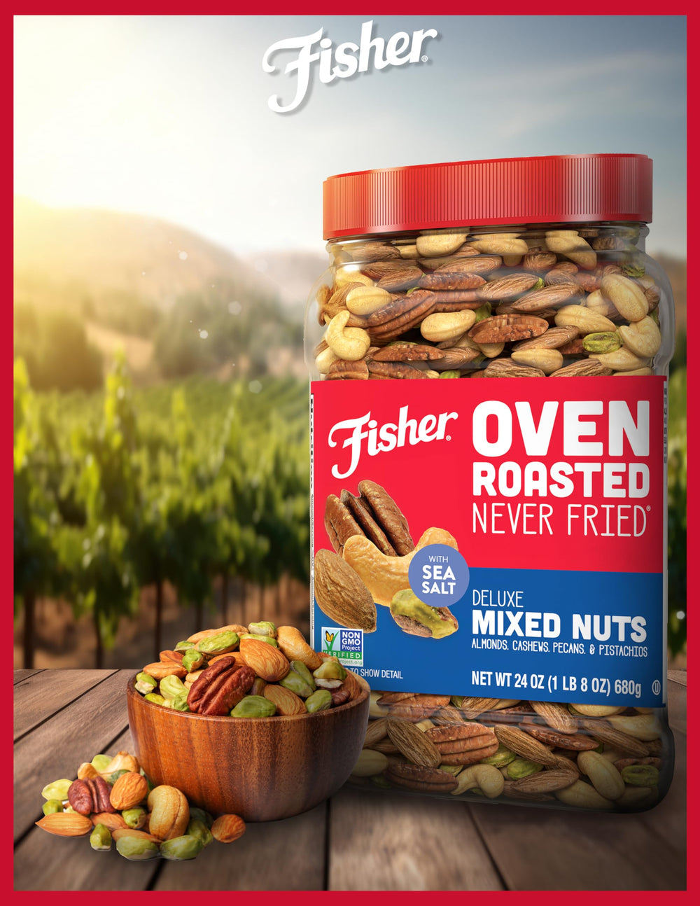 CHEF'S NATURALS Fisher canister beside common items showing scale benefit