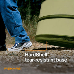Fiskars folded flat for compact storage benefit