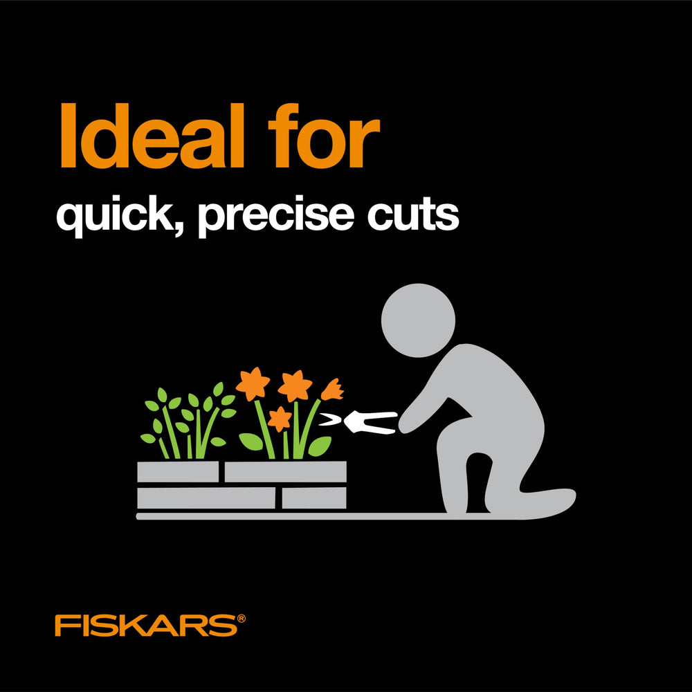 Fiskars snips used deadheading flowers for neat garden maintenance