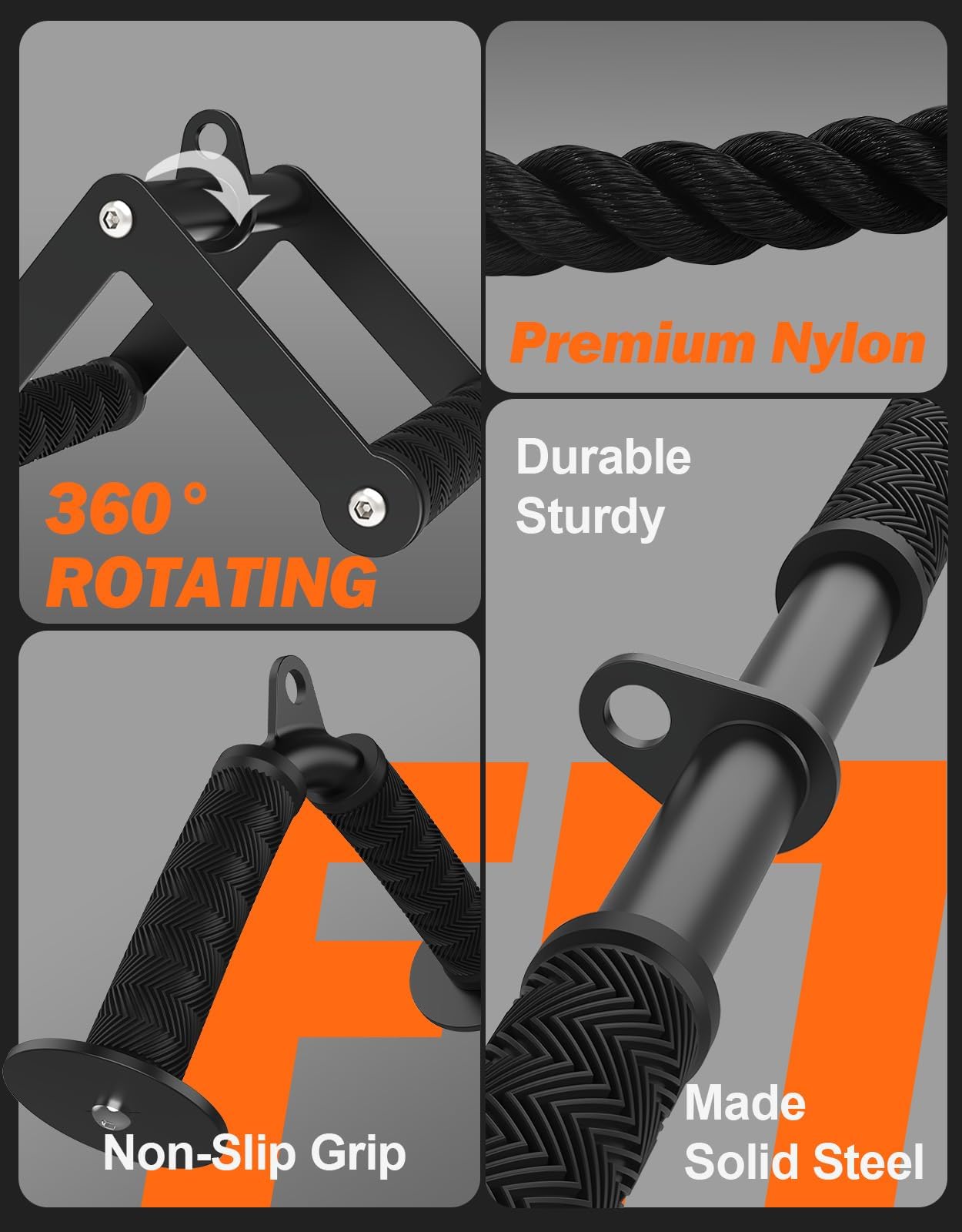 Fitarc tricep rope in use demonstrating stable anchor and stronger tricep engagement