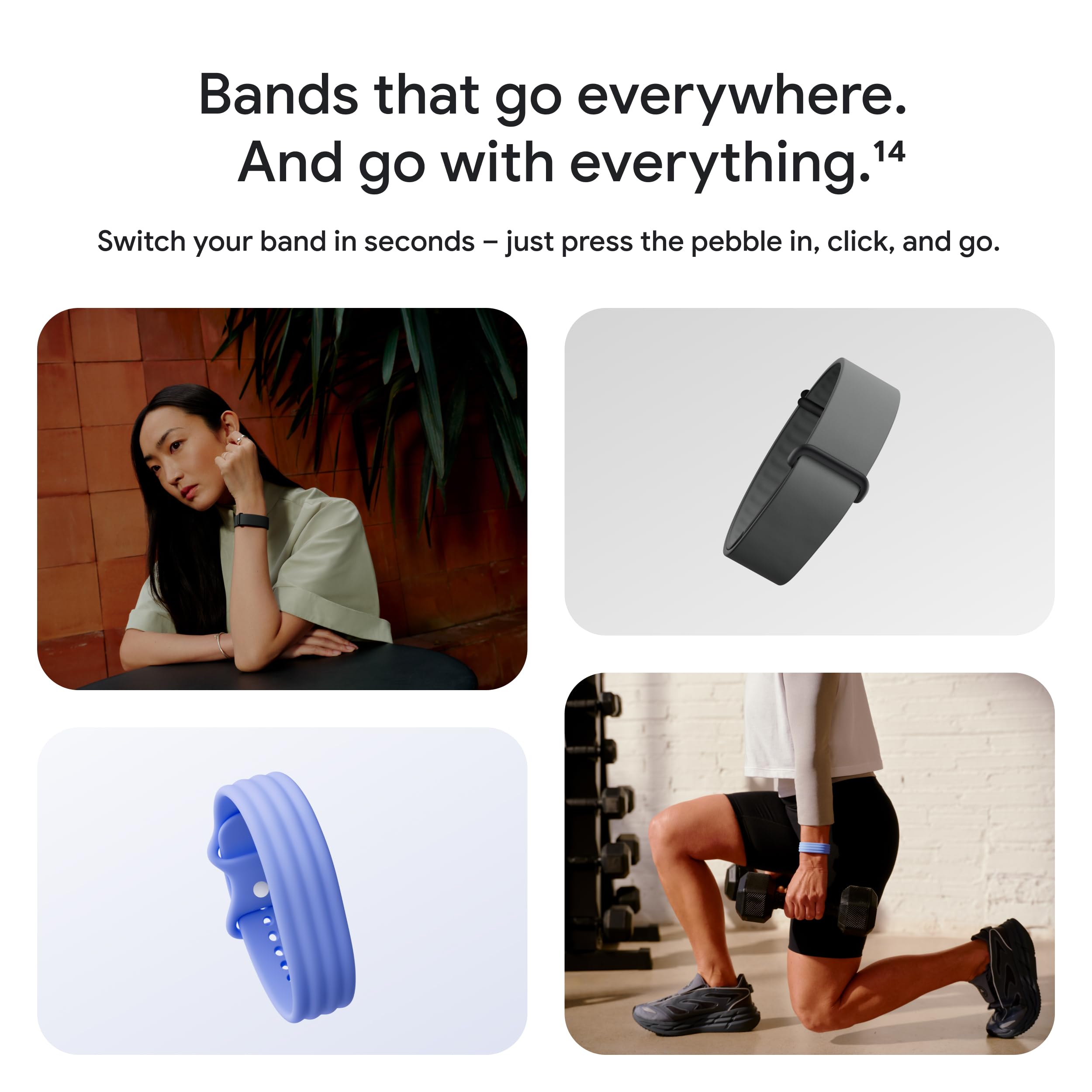 Charging cable attached to Fitbit Google Air demonstrating fast-charge convenience