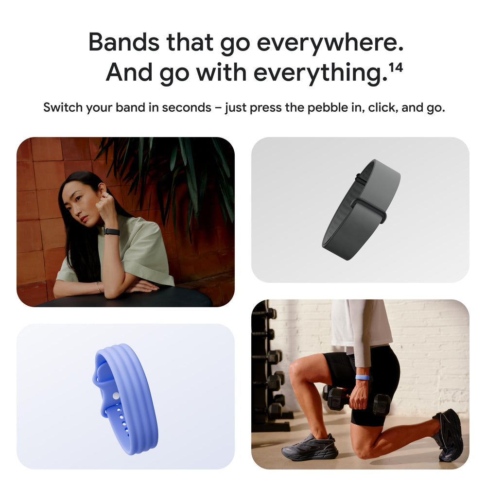 Charging cable attached to Fitbit Google Air demonstrating fast-charge convenience