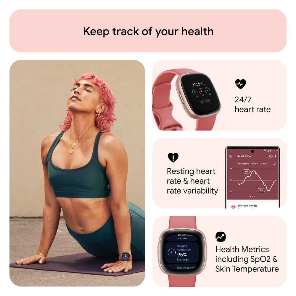 Fitbit Versa 4 band texture and clasp shown for comfortable secure fit