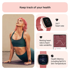 Fitbit Versa 4 band texture and clasp shown for comfortable secure fit