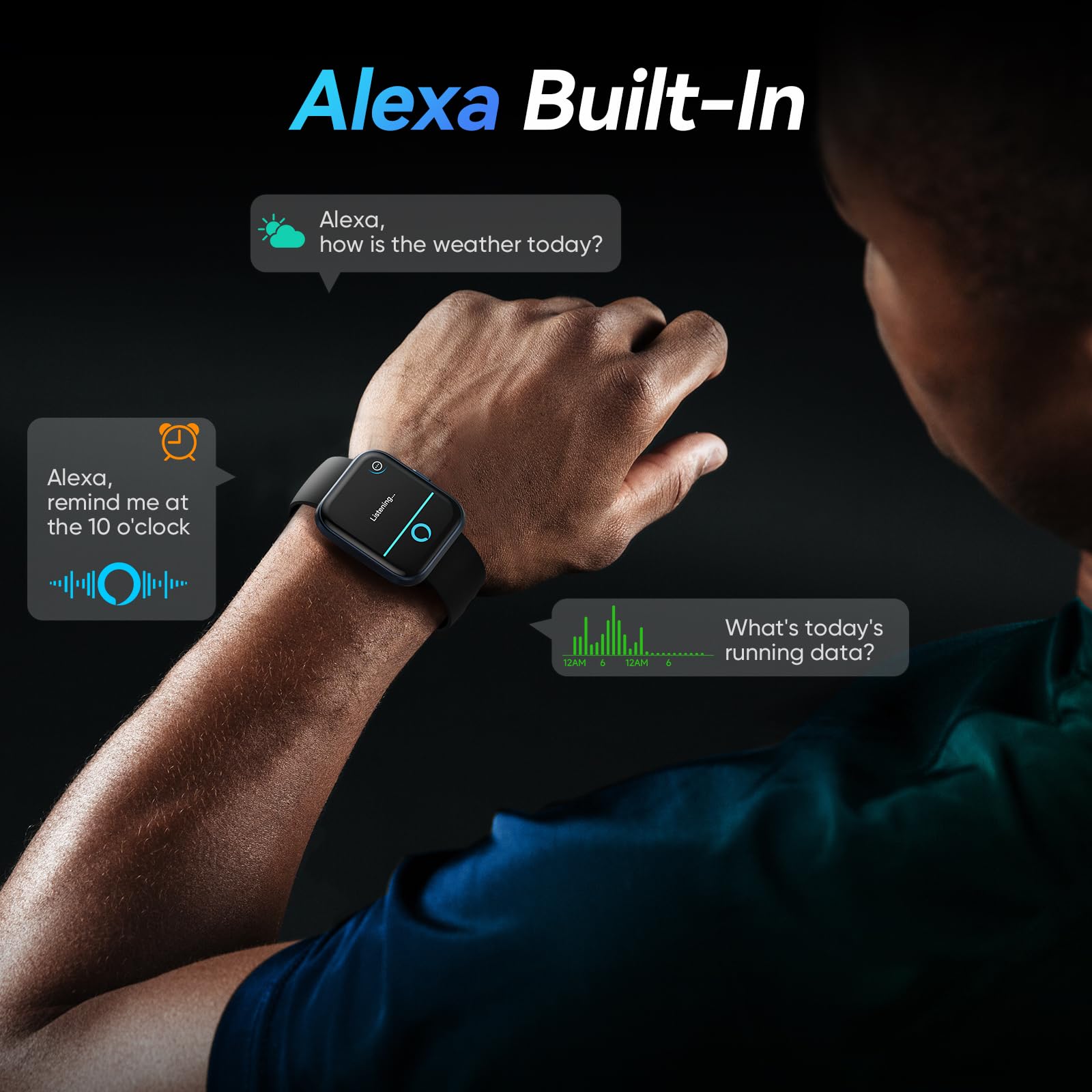 Fitpolo on wrist during running to track sports modes and real-time activity metrics