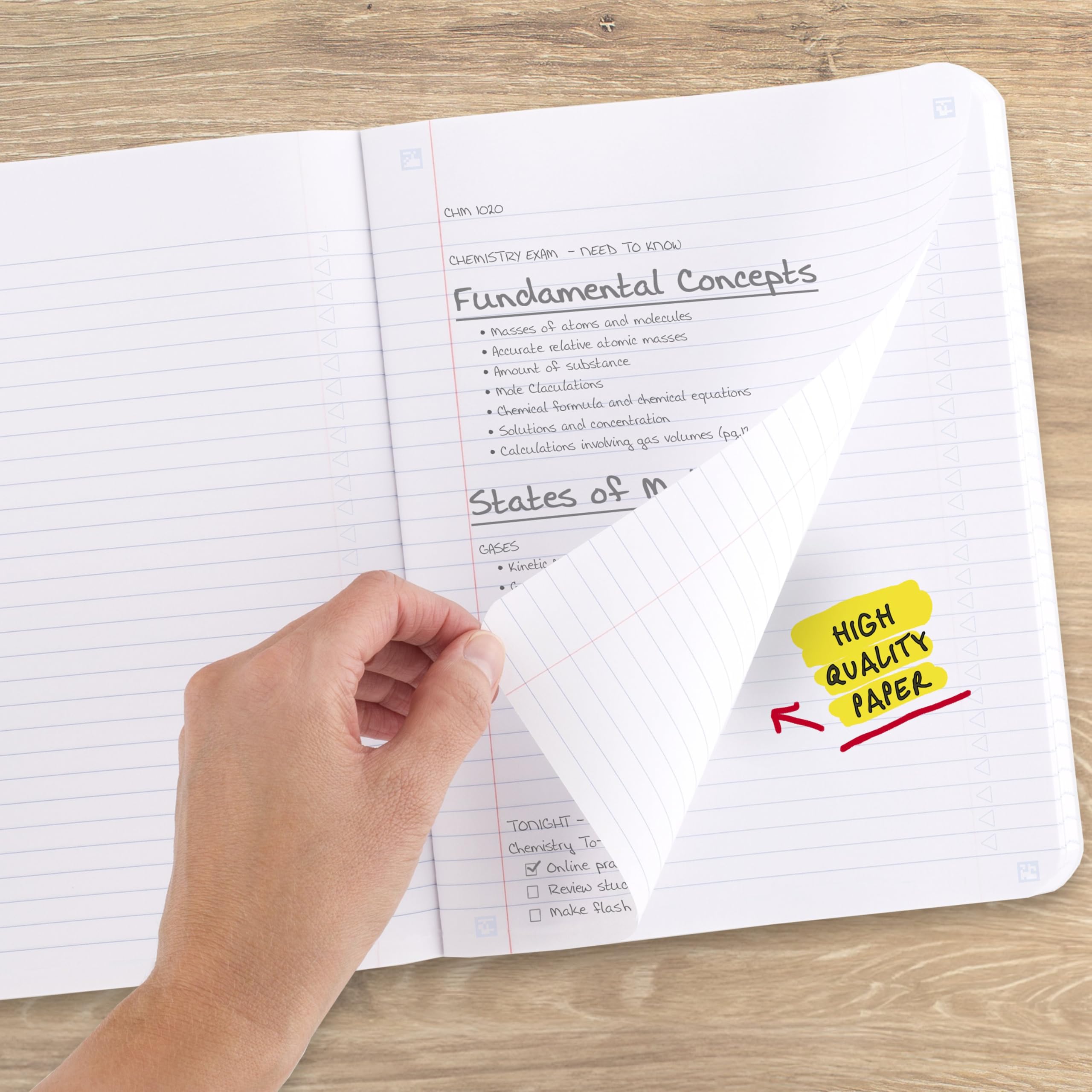 Five Star open flat notebook showing writing comfort and uninterrupted pages
