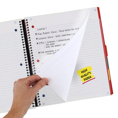 Five Star divider pocket holding 8.5x11 handout for secure storage