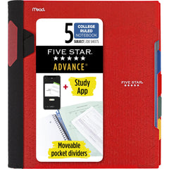 Five Star front cover in fire red showing visible tabs for quick navigation