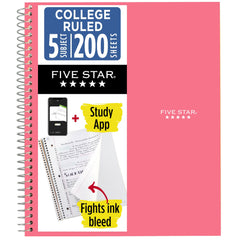 Five Star front cover in prom pink showing water-resistant protection